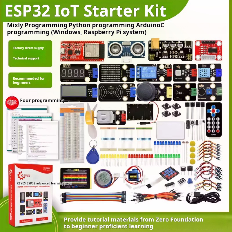Iot Kit Beginner - Placa de Desenvolvimento ESP-32, Kit de