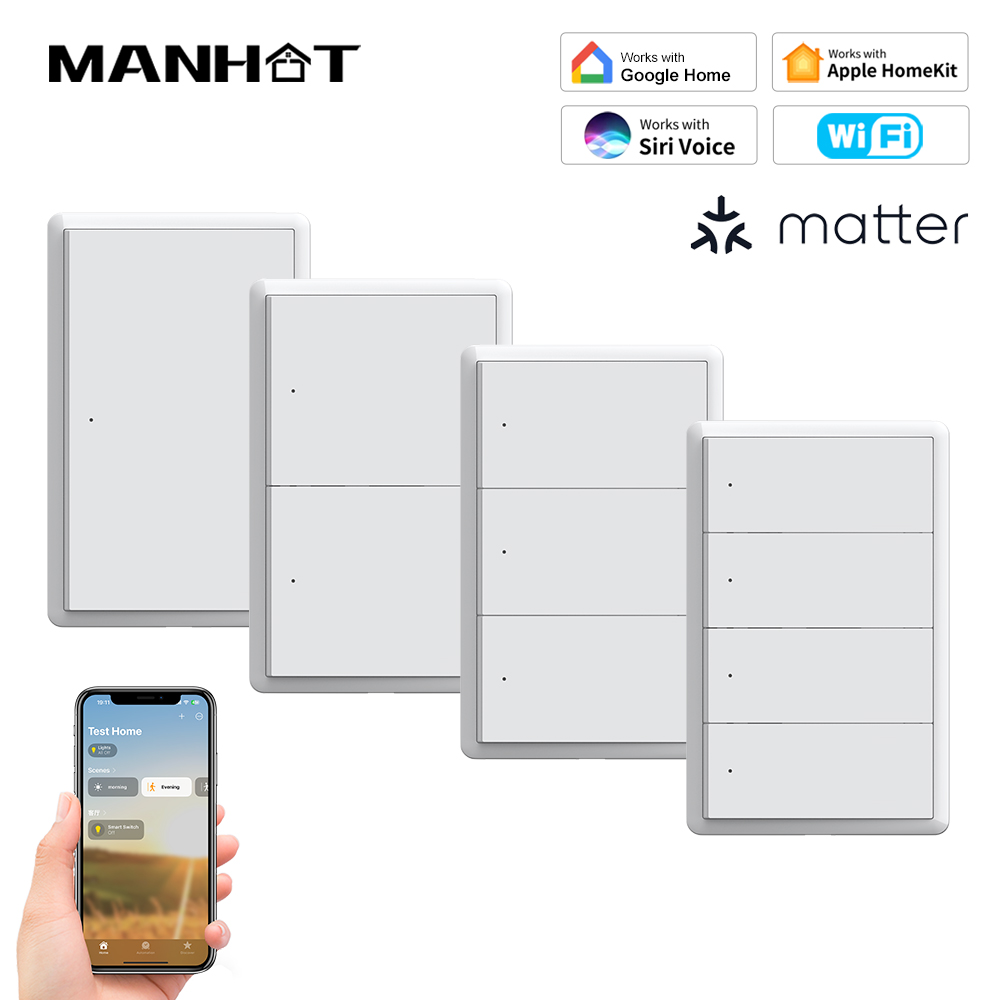 Smart Light Switch Wifi - Interruptor Inteligente WiFi MANHOT Homekit Sem